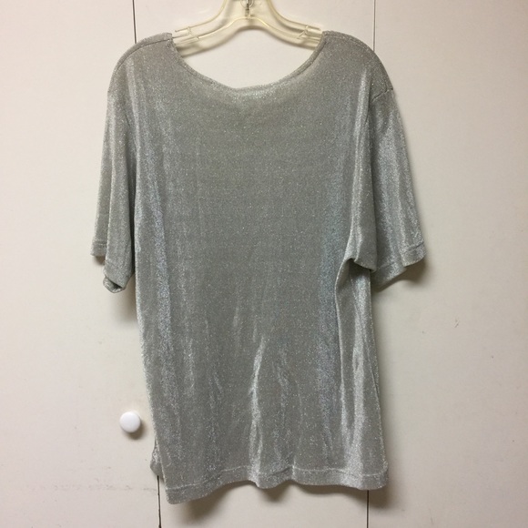 Silver Metallic Shimmer Top - Picture 2 of 6